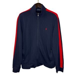 Polo Ralph Lauren Men’s Cotton Track Jacket Zip Navy Red Preppy XL